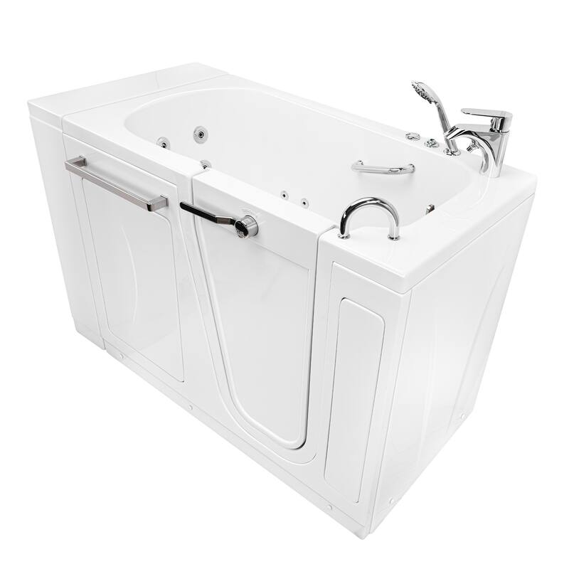 Ella Zen Acrylic Hydro Massage Walk in Tub 30"x52", 2 Piece Faucet - Right - Standard