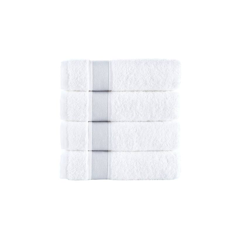 Brooks Brothers Ottoman Rolls 4 pcs Hand Towels - Silver