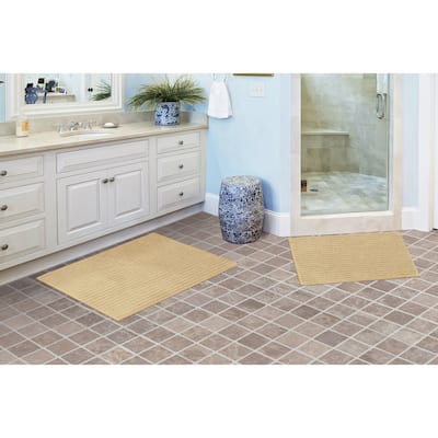 Garland Rug Sheridan Washable Nylon Bath Rug, or Set in Linen