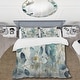 preview thumbnail 2 of 5, Designart - Blue Botanical Rhythms II - Abstract Botanicals Bed Cover Sets - Modern Bed Sets With Shams
