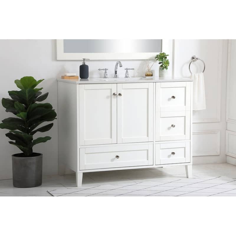 Elegant Lighting Sommerville 42" Free Standing Single Basin Vanity Set