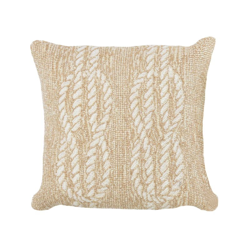 Liora Manne Frontporch Ropes Indoor/Outdoor Pillow Neutral 18" Square