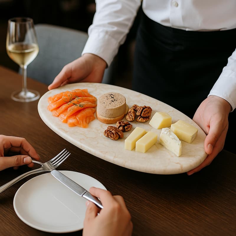 Creative Home Champagne Marble Oval Serving Board
