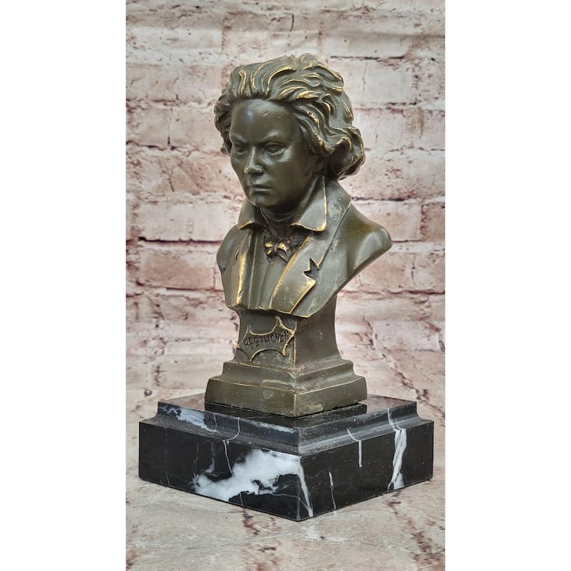 Ludwig Van Beethoven Bronze Bust Sculpture - Clical Composer Music Art