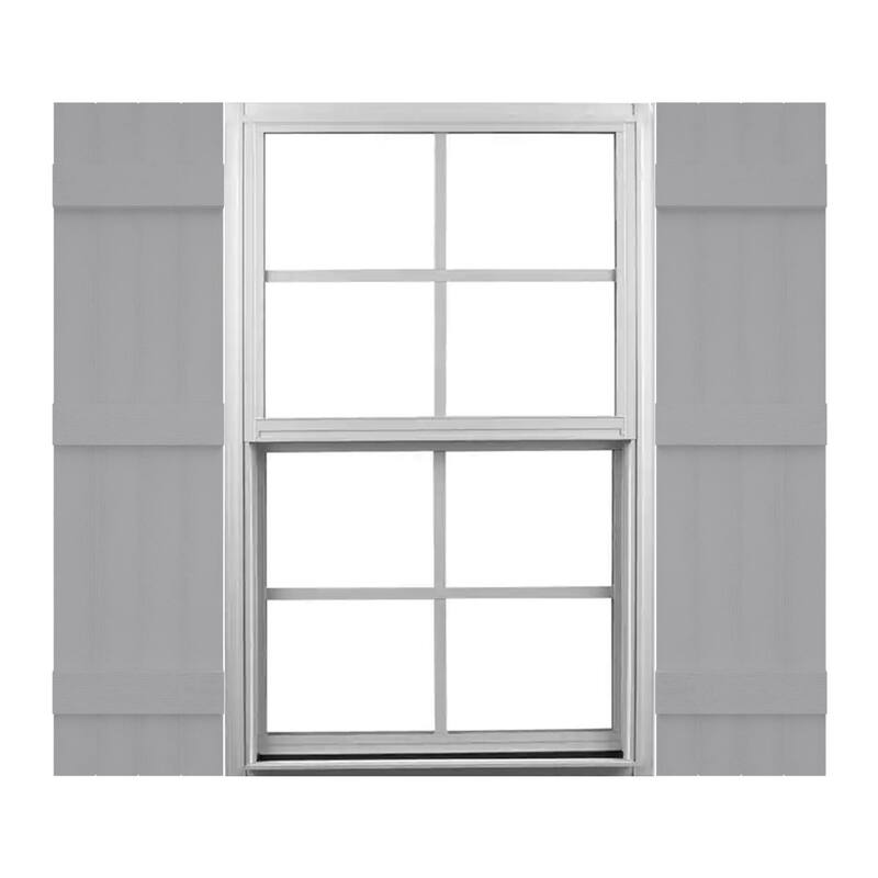 Mid-America Vinyl, Standard Size Four Board Joined Shutters - 14"W x 63"H - 030 - Paintable