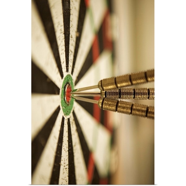"Darts in bull's-eye of target" Poster Print