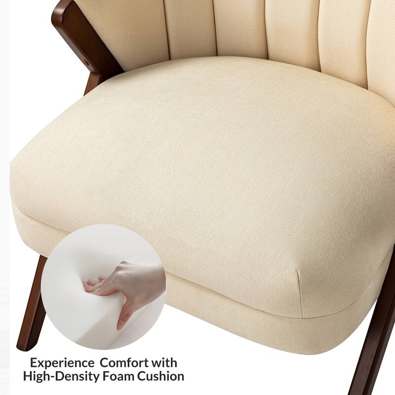 Vivian Mid-century Barrel Chair with a Scalloped Back Set of 2 by HULALA HOME