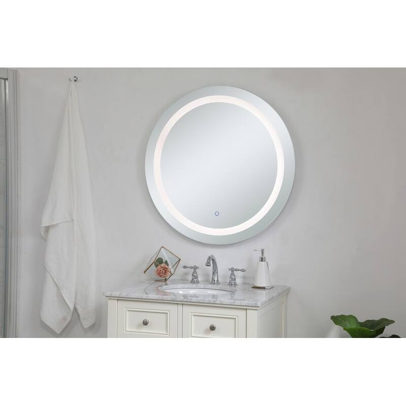 Avalon 32 " diameter Hardwired LED mirror - Silver