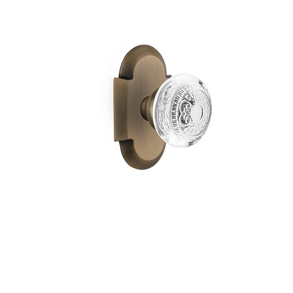 Nostalgic Warehouse COTCED_PSG_234_NK Vintage Crystal Egg and Dart Passage Door Knob Set with Cottage Rose and 2-3/4" Backset