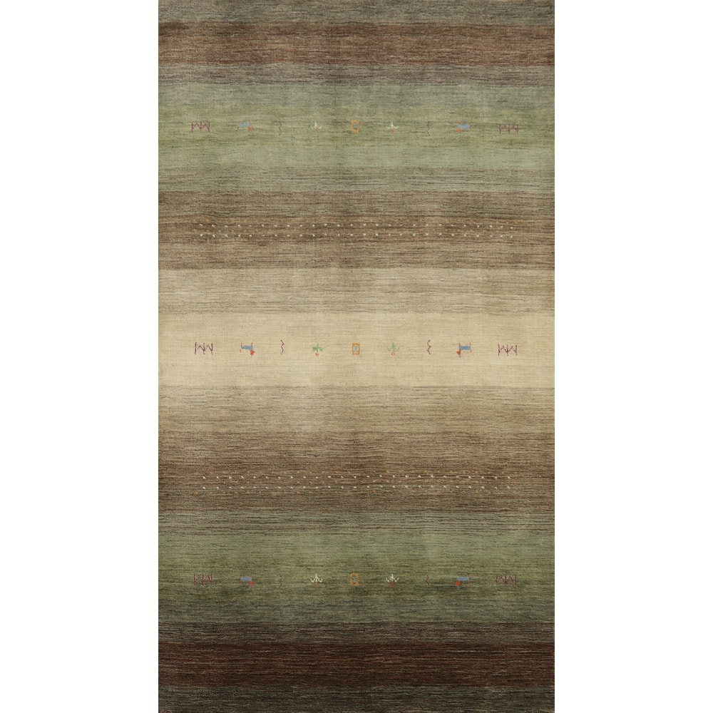 Hand Knotted Oriental 100% Wool Carpet Tribal Animal Pictorial Multi-Colored Gabbeh Area Rug - 7' 11'' X 4' 6''