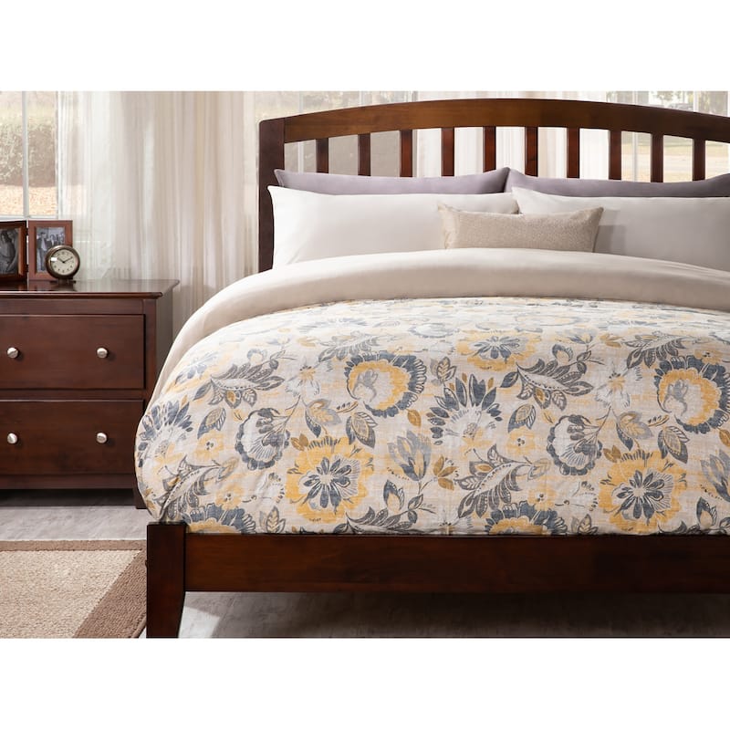 Richmond Full Low Profile Wood Platform Bed in Walnut