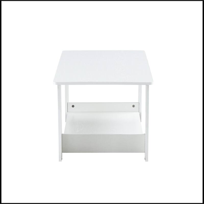 White MDF Double Layered Coffee Table