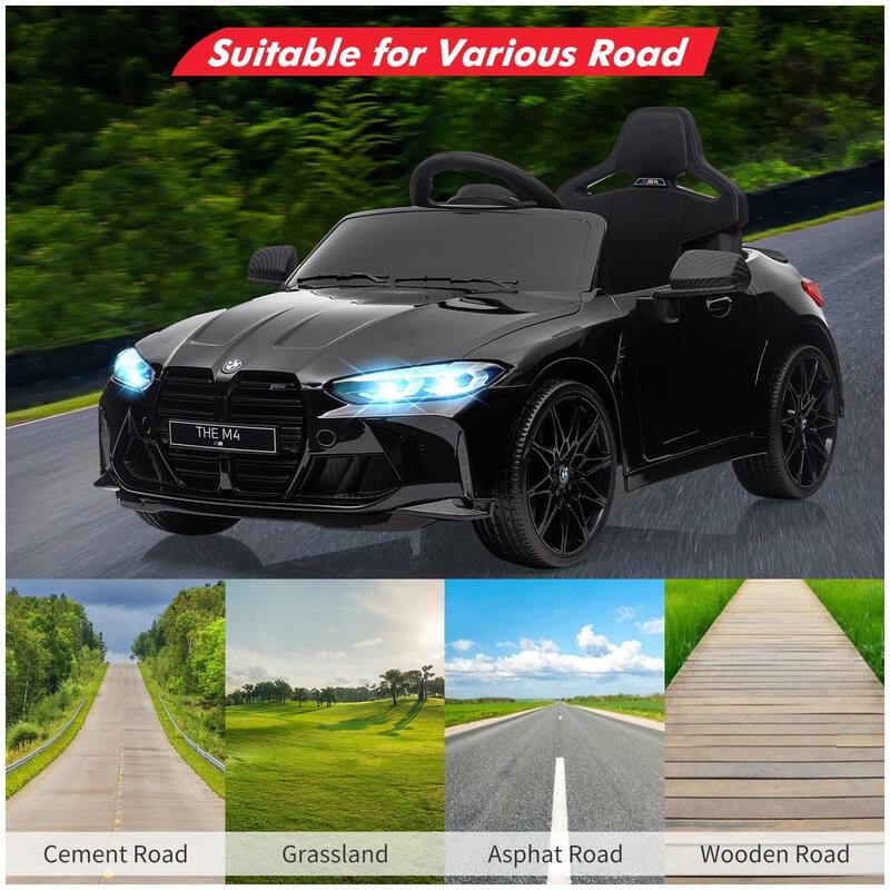 12V Ride On Toy Car for Kids with Remote Control and LED Light