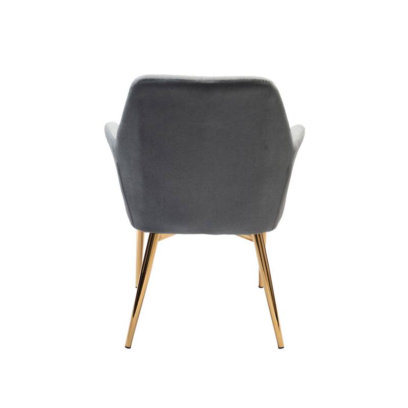 Porthos Home Dak Dining Chair with Armrests, Velvet, Gold Chrome Legs