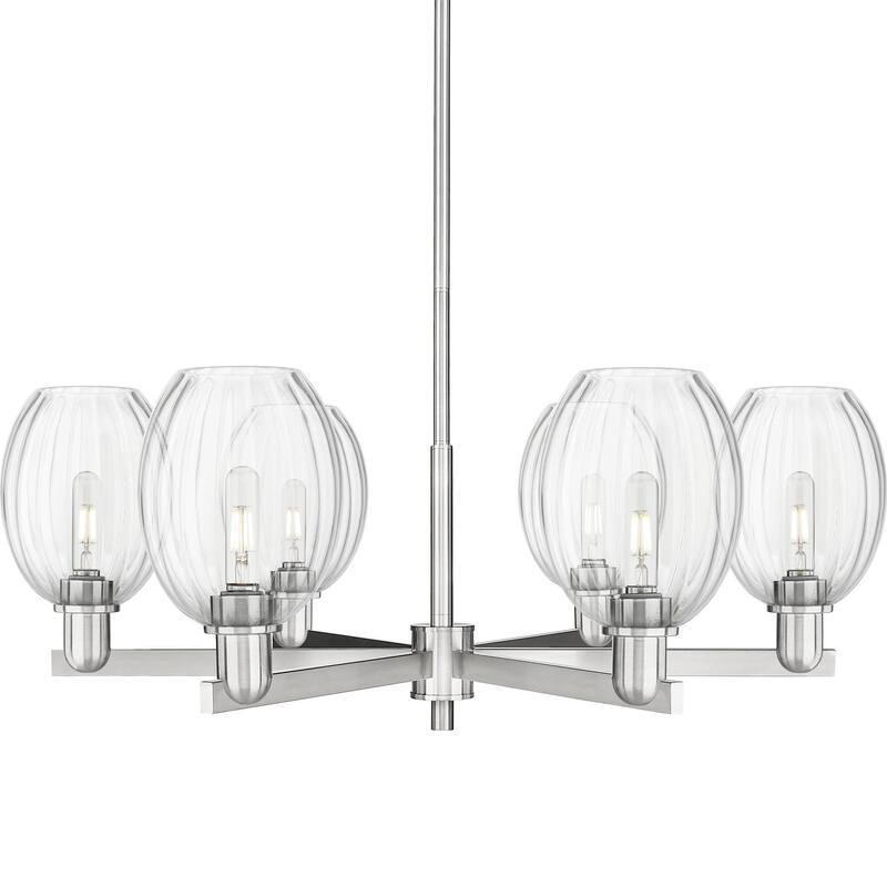 Innovations Lighting 716-6CR-13-24 Preston Chandelier Preston 6 Light - Satin Nickel / Clear