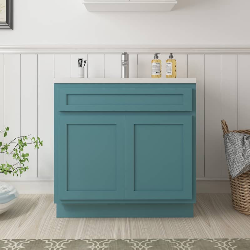 Vanity Art 36 Inch Single Sink Bathroom Vanity Cabinet - Sea Green