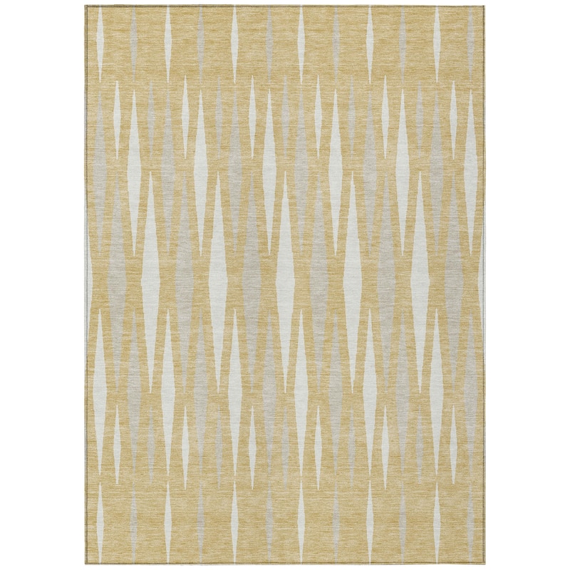 Machine Washable Indoor/ Outdoor Chantille Mosaic Contemporary Rug