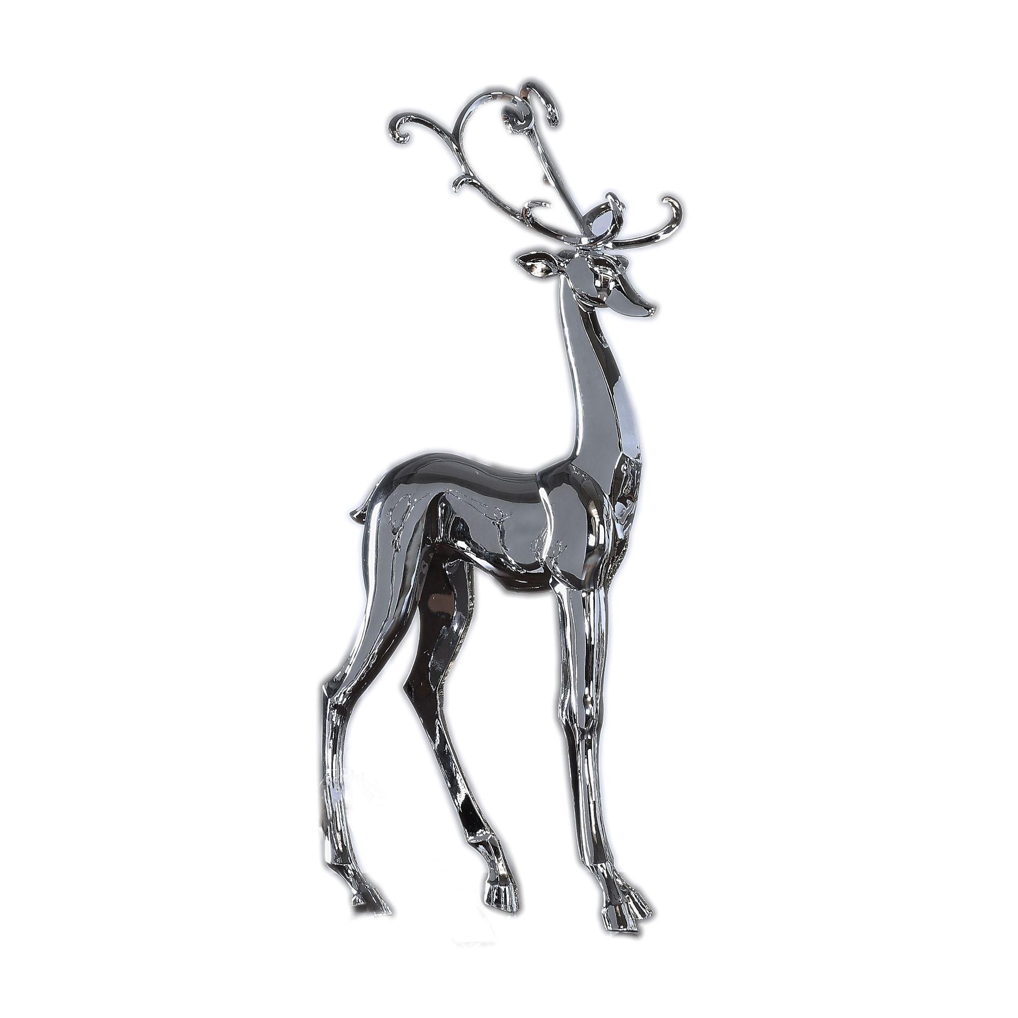 Shop 23 5 Metallic Silver Glossy Finished Large Standing Deer