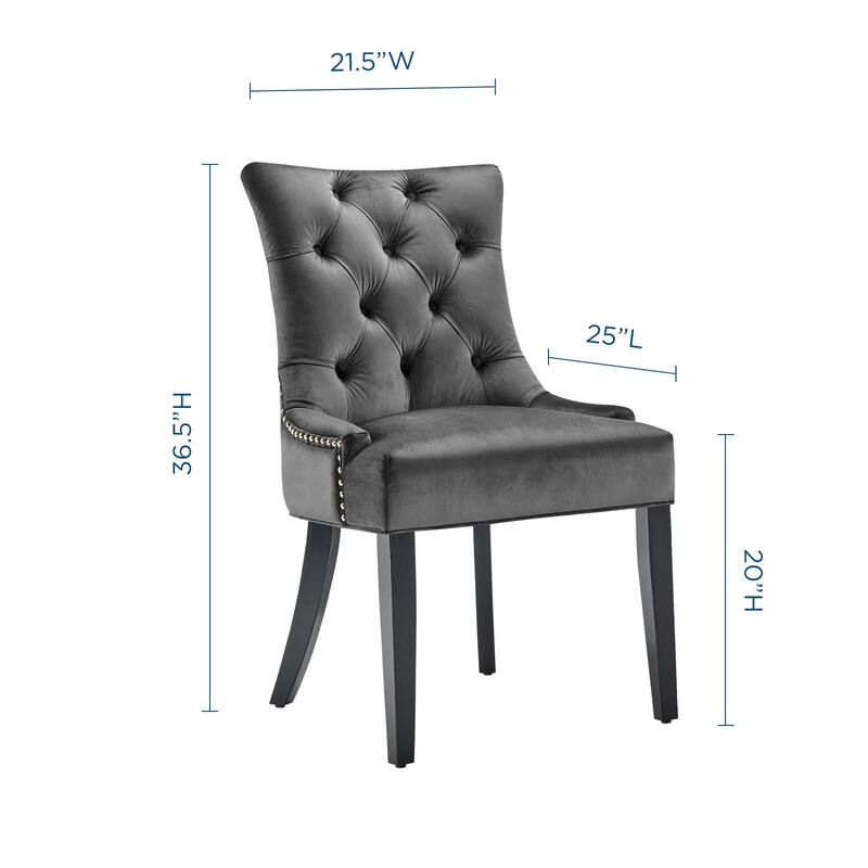 Silver Orchid Kornman Velvet Dining Side Chairs (Set of 2)