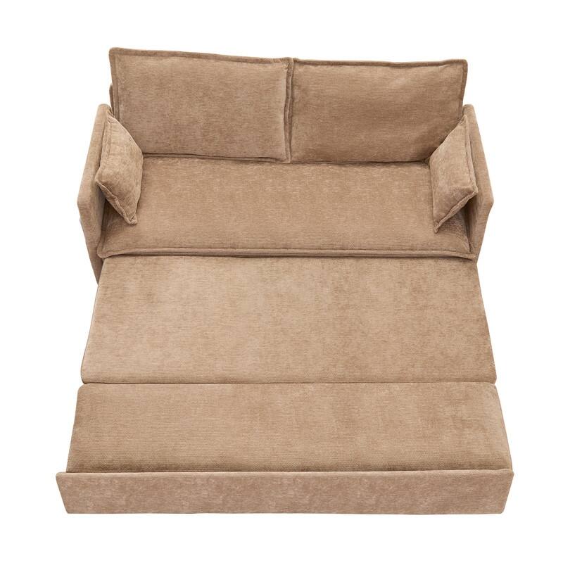 59.5'' Put Out Sofa Bed,Chenille Fabric Sleeper Sofa