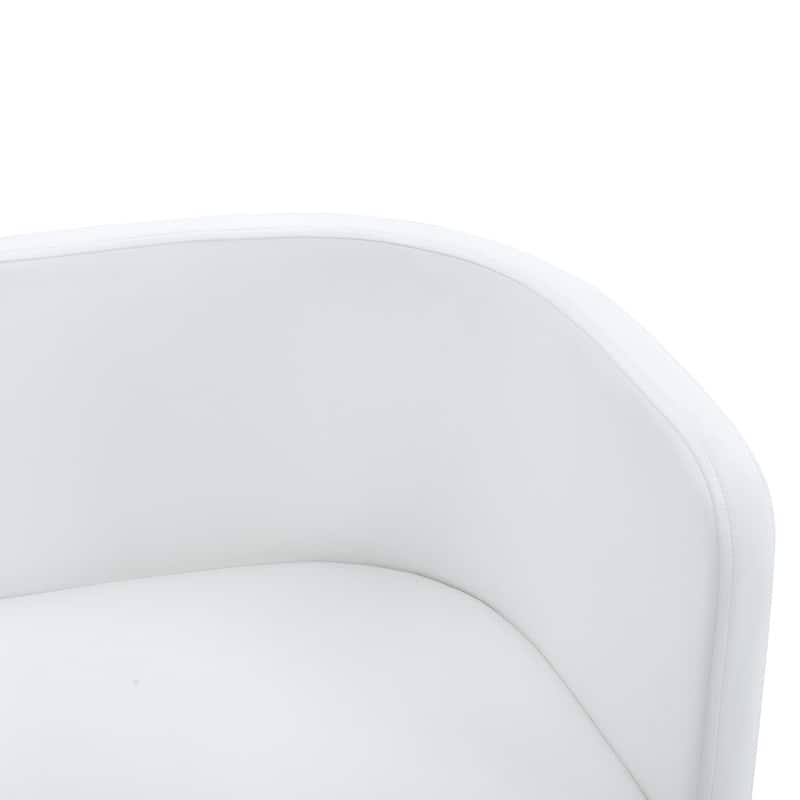 Stylish White Modern PU Material Six-Chair Set Two Designs, Unified Aesthetics