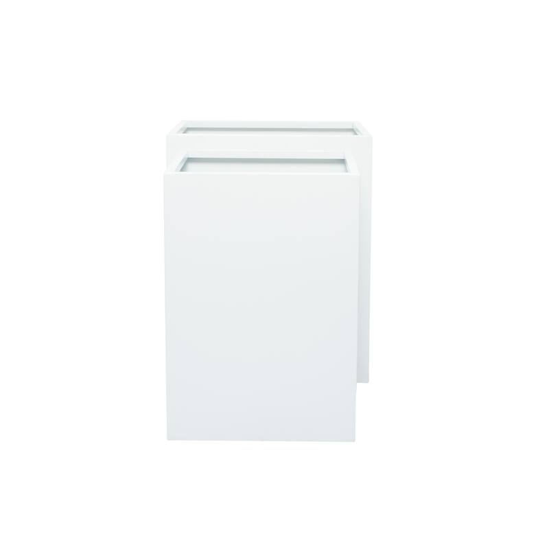 White Metal Modern Planter (Set of 2) - S/2 17", 14"W