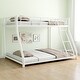 preview thumbnail 5 of 6, White Twin over Full Metal Bunk Bed with Safety Guardrail