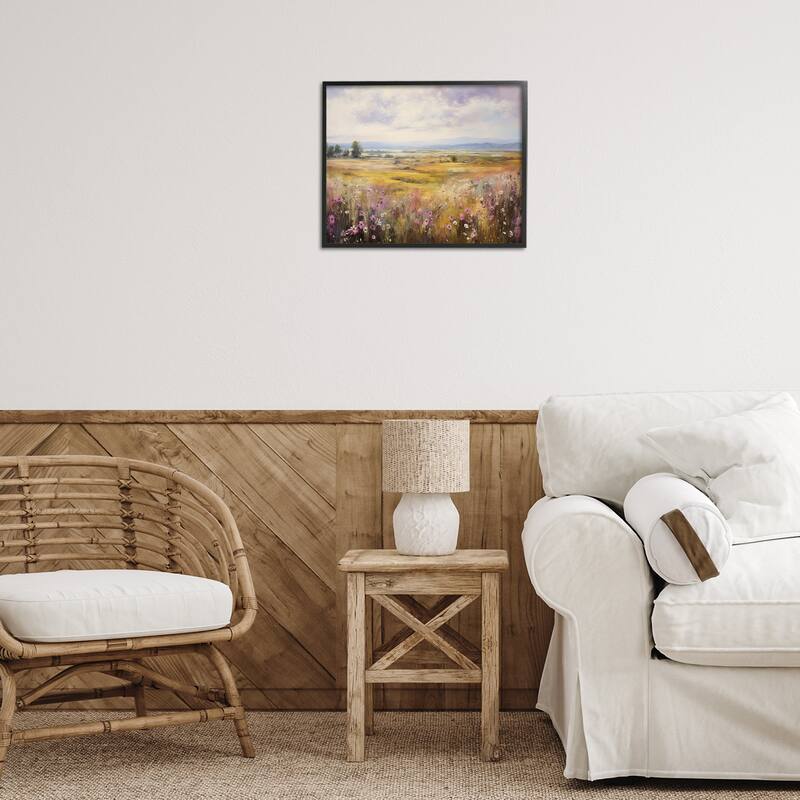 Stupell Vast Meadow with Subtle Flowers Framed Giclee Art Design By Franklyn Gregory