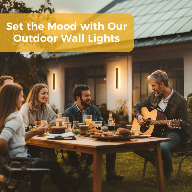 YANSUN Outdoor Long Strip Wall Lamp 19W LED Integrated, IP65 Waterproof - 23.6 inchs