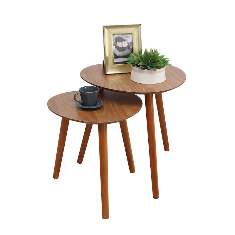 Nesting End Tables, Mid Century Inspired Two Piece Set with Versatile Design, Easy Assembly and Stylish Finish for Home Use - 19