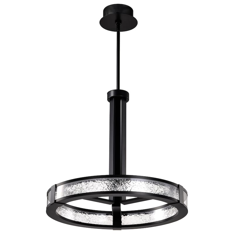 Darrow 24 Inch LED Pendant Matte Black Acrylic Panels - Matte Black