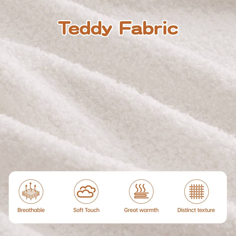 Roomfitters 77" Teddy Fabric Boneless Sofa, No Assembly Modular Couch with Double Chaises