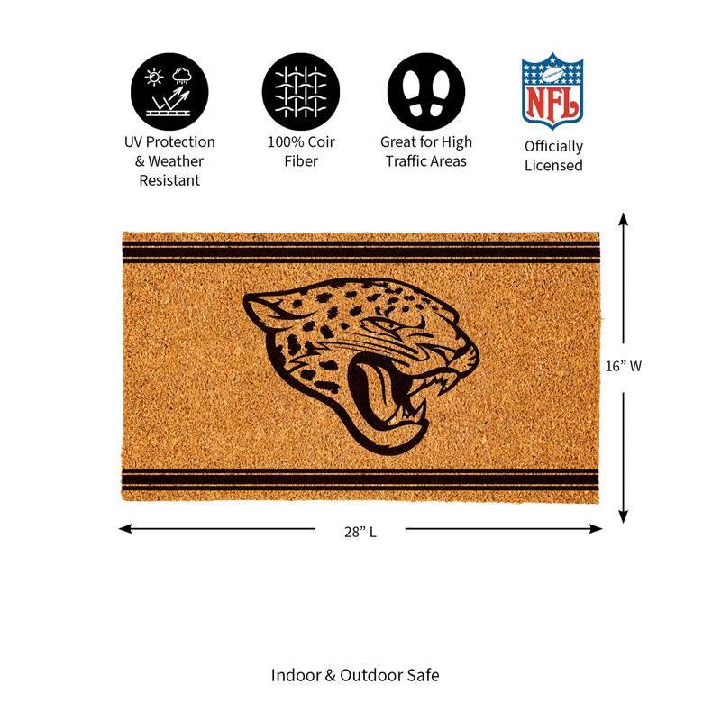 28 in. x 16 in. Jacksonville Jaguars, Coir Mat