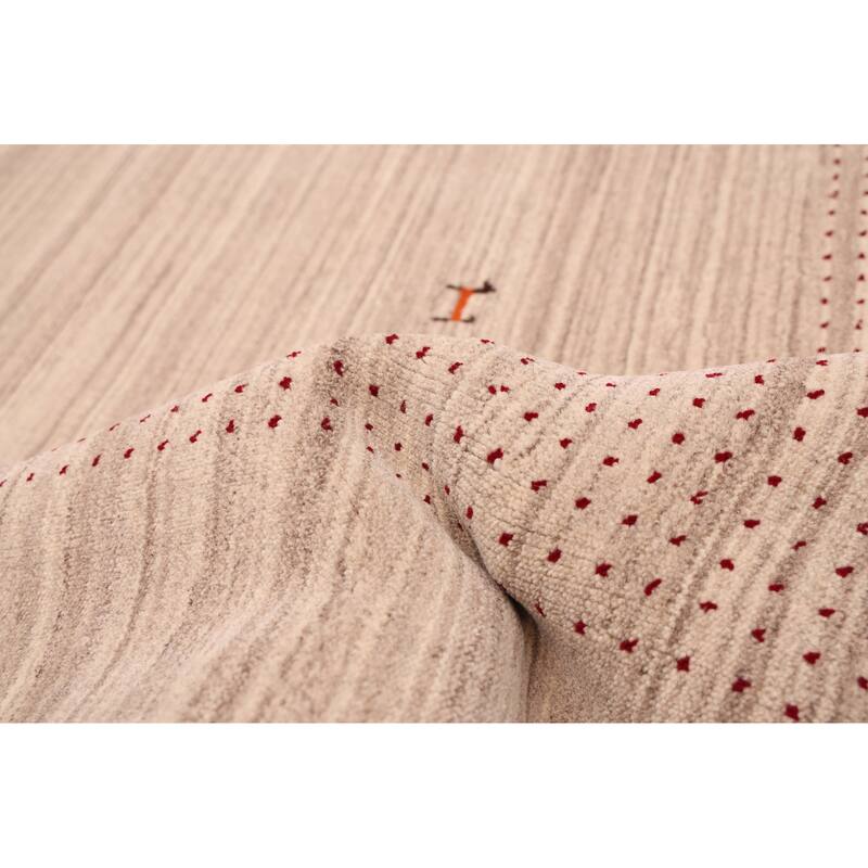 ECARPETGALLERY Hand Loomed Kashkuli Gabbeh Taupe Wool Rug - 8'1 x 9'10