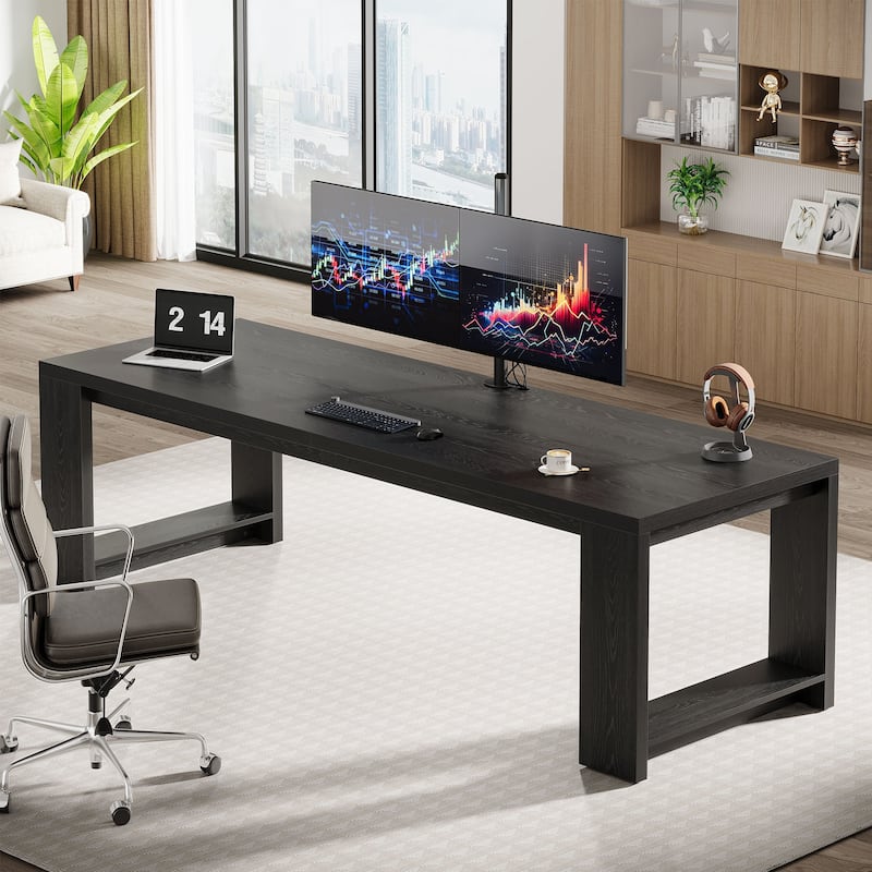 2 Person Desk, 86'' Extra Long Desk, Double Computer Desk Workstation