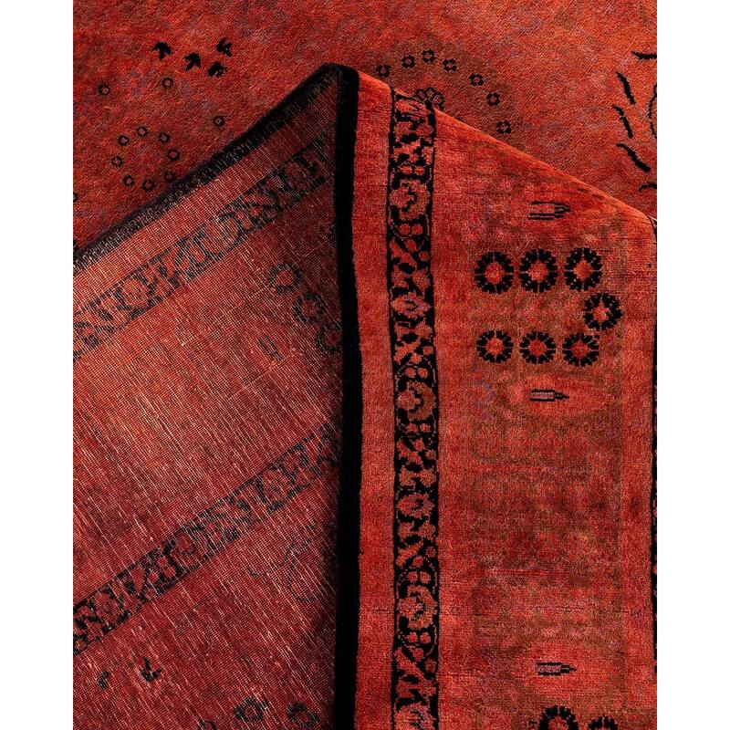 Contemporary Overdyed Wool Hand Knotted Area Rug - 6' 1" x 9' 4"
