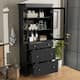 70.1" Modern High Freestanding Tall Bathroom Cabinet with 2 Adjustable Shelves, 3 Drawers, Soft Close Glass Doors