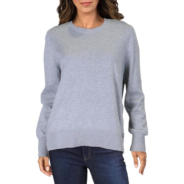 MICHAEL Michael Kors Womens Pullover Sweater Ribbed Snap Hem - 32756217