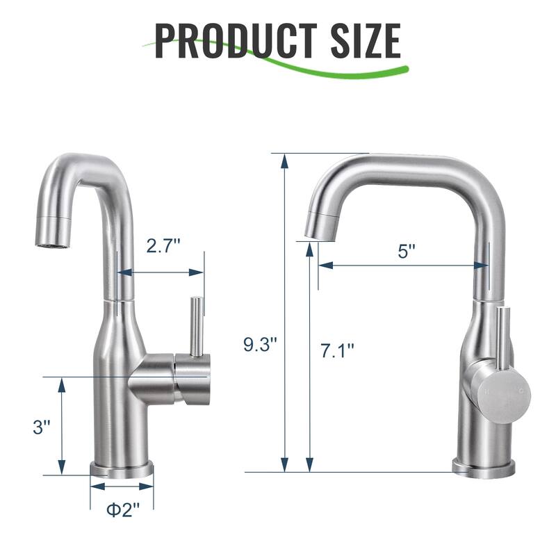 WOWOW Single Handle Bar Faucet With Swivel Spout