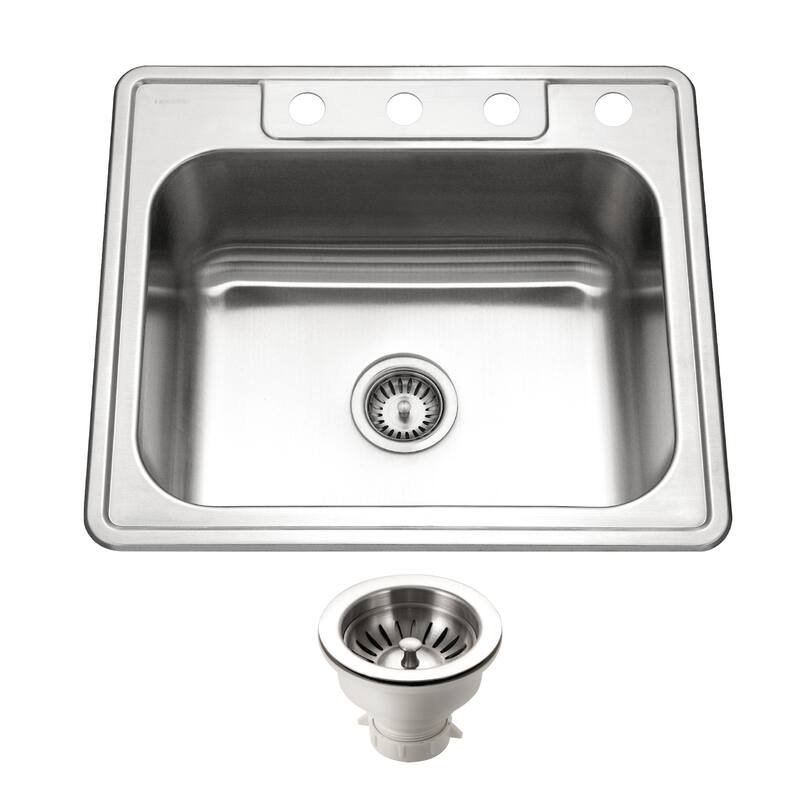 Houzer 2522-9BS4-C Glowtone 25" Drop In Single Basin Stainless Steel