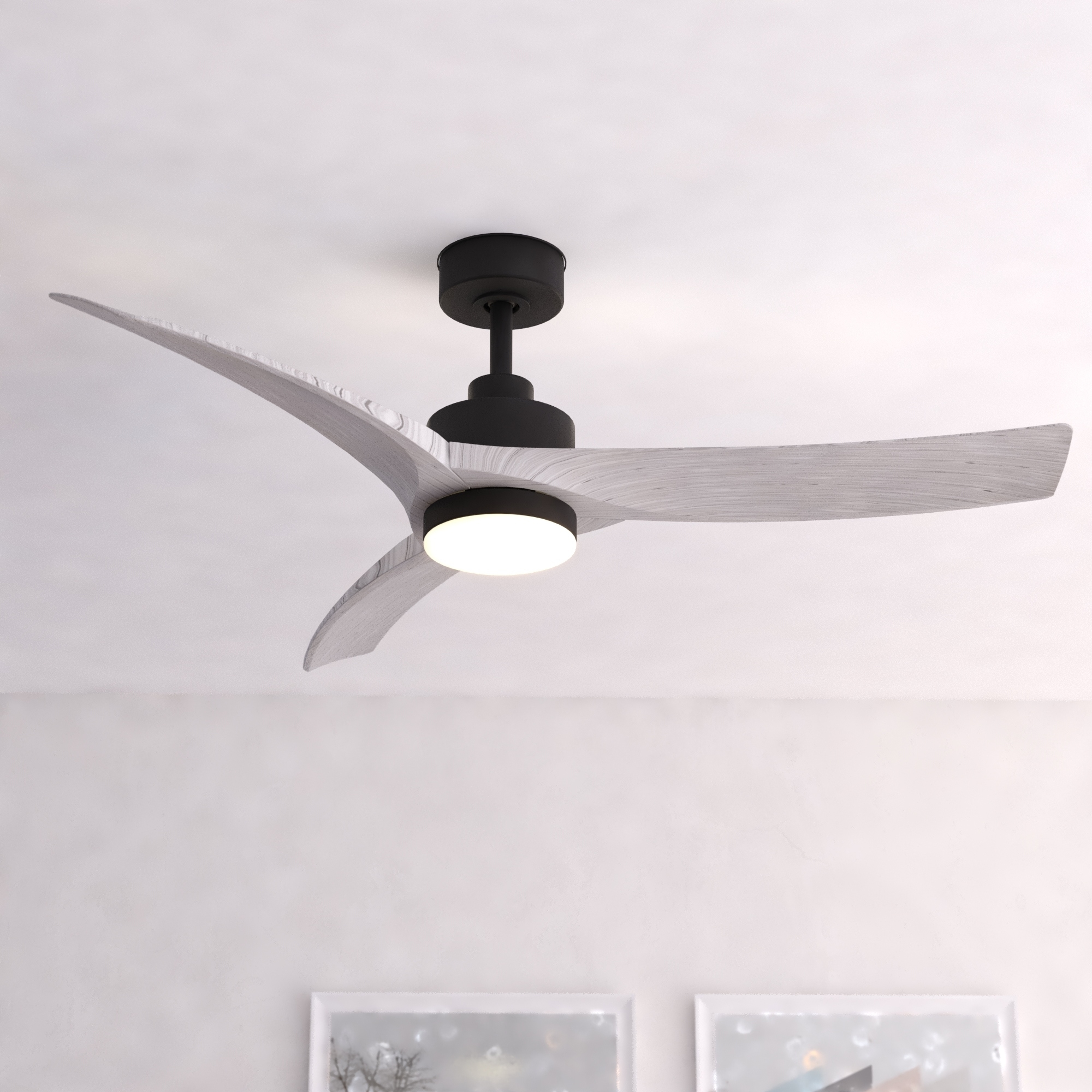 VAXCEL North Bend 52 in. Matte Bronze Indoor Outdoor Ceiling Fan, Ash Blades, LED Light Kit, Remote Control, DC Motor