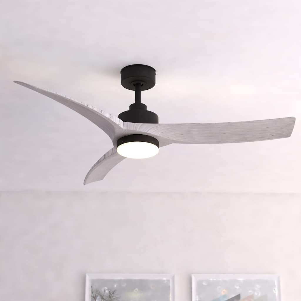 VAXCEL North Bend 52 in. Matte Bronze Indoor Outdoor Ceiling Fan, Ash Blades, LED Light Kit, Remote Control, DC Motor