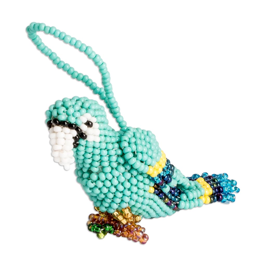 Novica Handmade Marvelous Macaw Glass Beaded Ornament