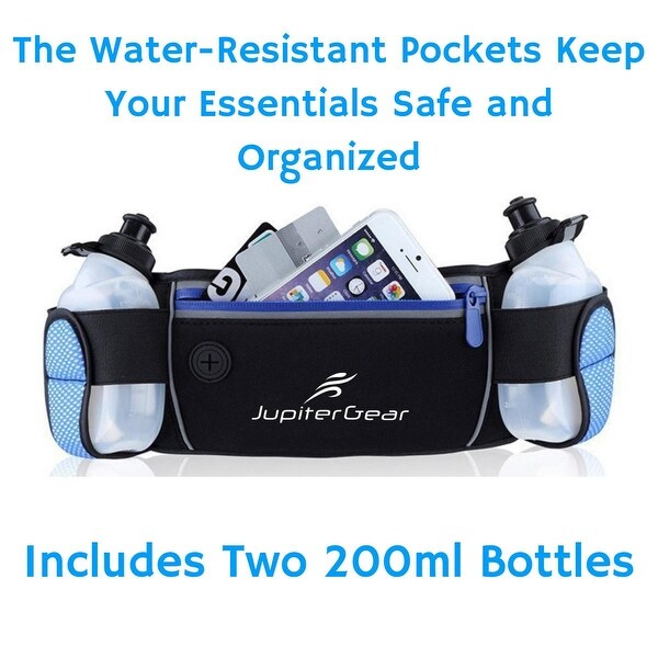 with 4 BPA Free Water Bottles & Runners Reflective Gear for High Visibility 247 Viz Hydration Running Belt Fits iPhone 8 X and Similar Sized Phones 
