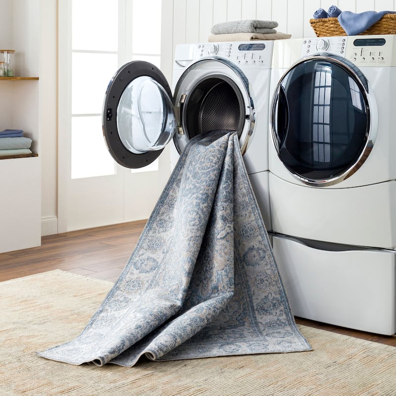 Livabliss Lillian Machine Washable Faded Classic Area Rug