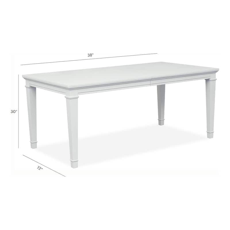 Magnussen Home Charleston White Dove Extendable Rectangular Dining Table - 38''W x 72''D x 30''H