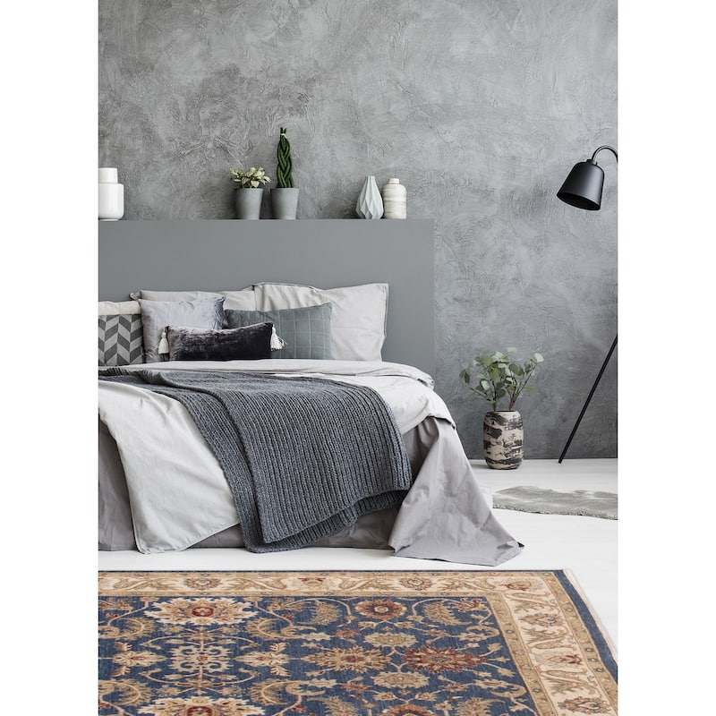 ECARPETGALLERY Hand-knotted Jamshidpour Dark Blue Wool Rug - 5' x 6' 9"