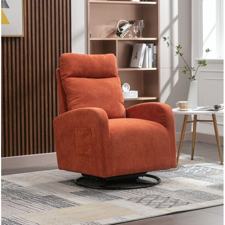 Modern Swivel Glider Chair Upholstered Accent Glider Rocker for Baby Nursery Orange Bed Bath Beyond 38944756