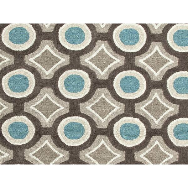 Shop 2 X 3 Blue Green Taupe And Chocolate Brown Modern Mosaic Hand Tufted Area Throw Rug Free Shipping Today Overstock 20626522