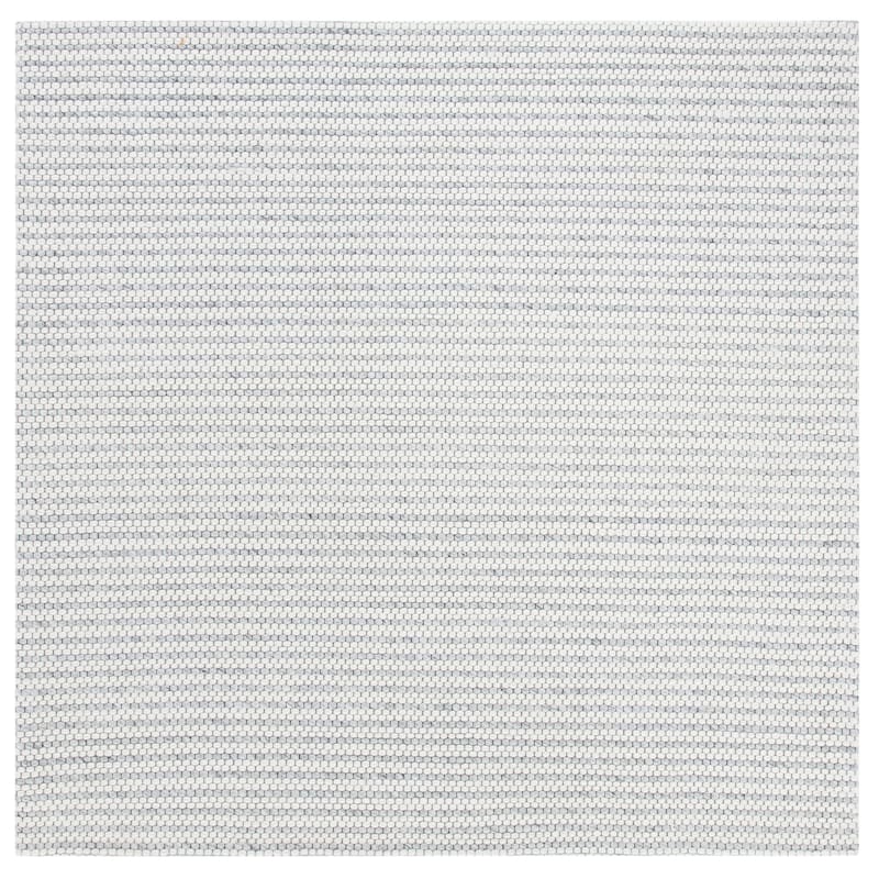 SAFAVIEH Marbella Liadain Wool Rug - 8' x 8' Square - Light Grey/Ivory